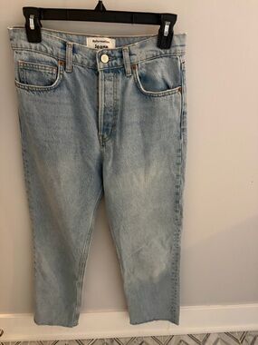 Reformation Cynthia straight high rise cropped jeans, 27